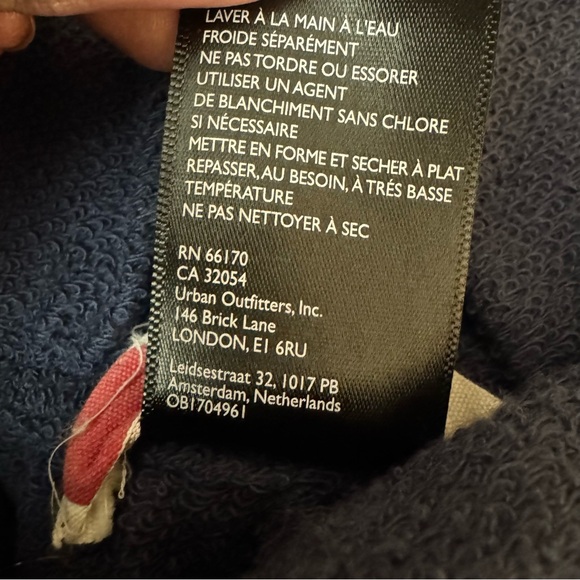 Free People FP Beach wide leg cropped pants navy blue sweats size small - Picture 9 of 13